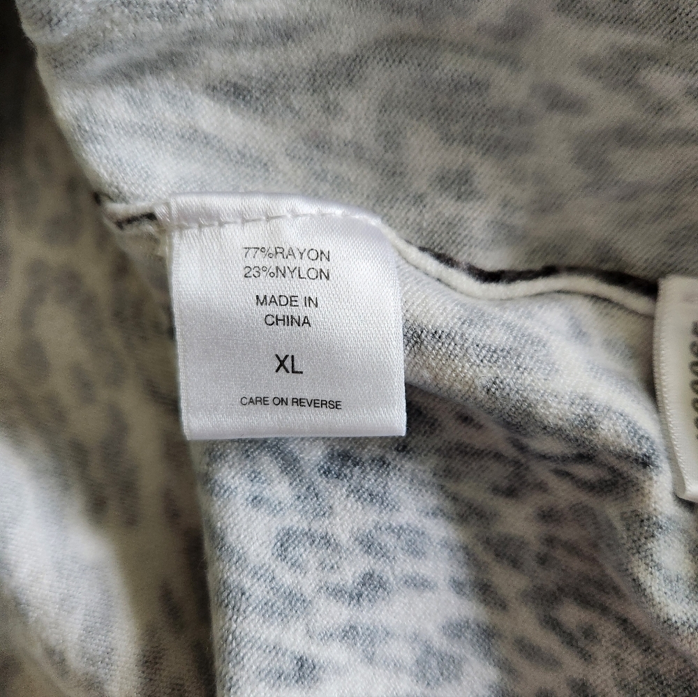 New York & Company Cream and Gray Leopard Print Sweater - Picture 5 of 6